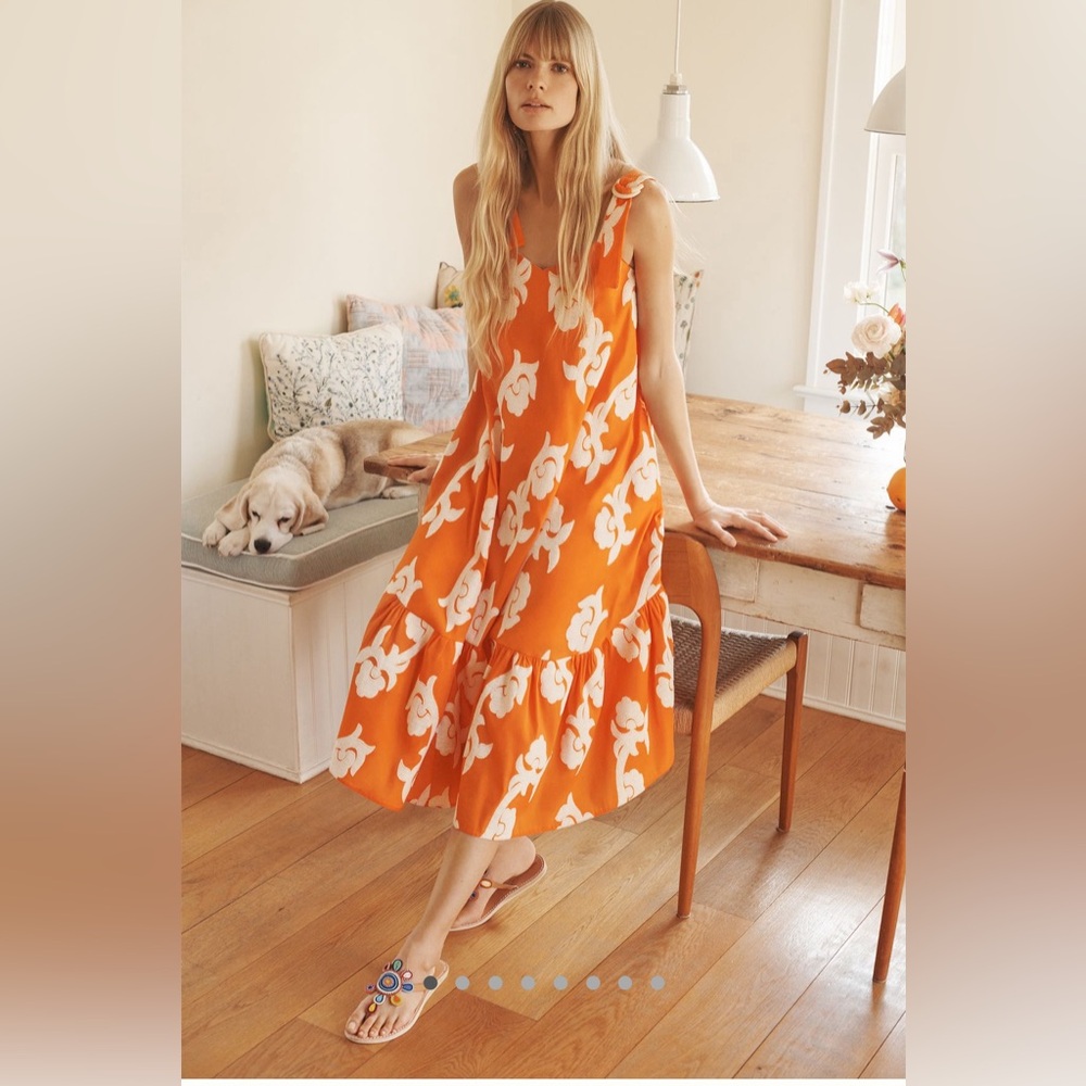 Anthropologie Phoebe Flounce Maxi Dress